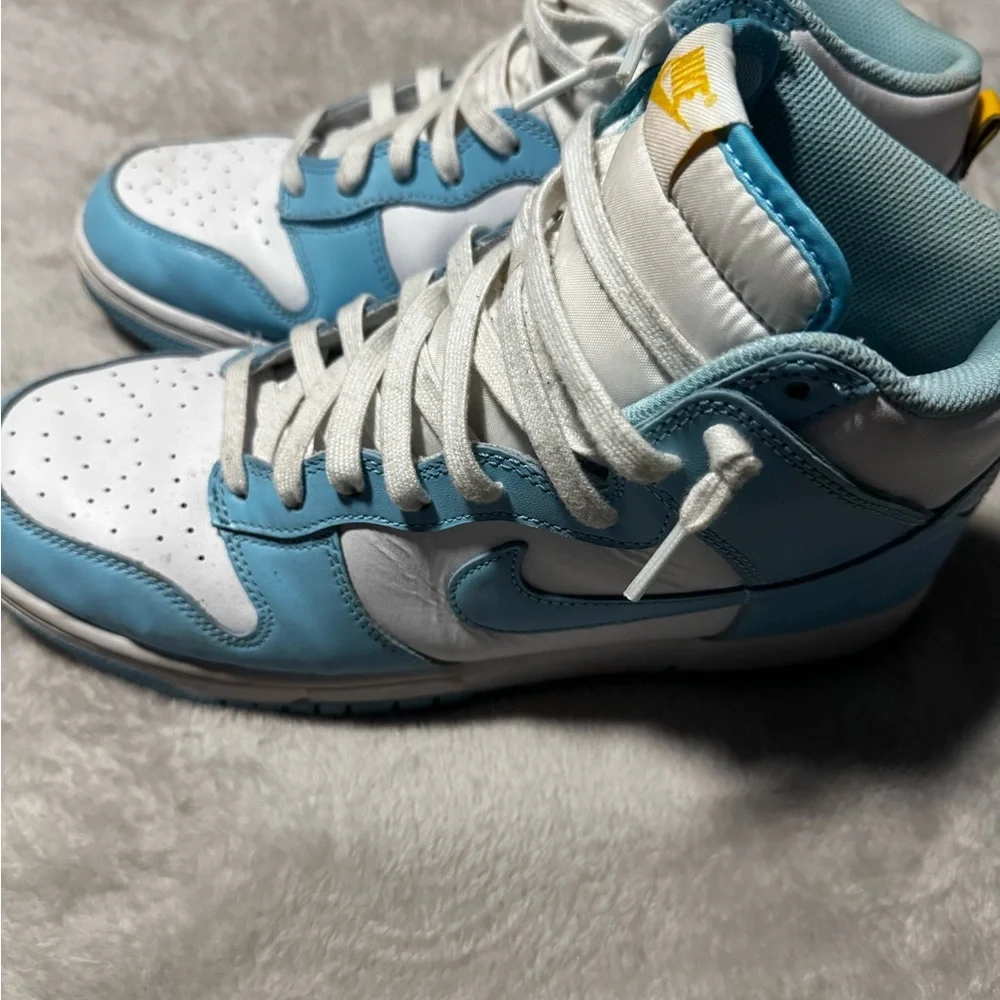 Nike High-Top Sneakers in Light Blue and White